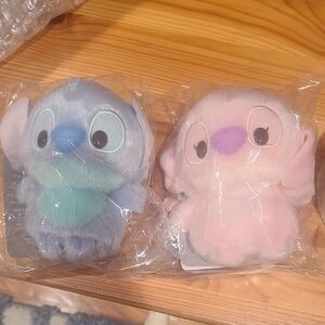 Stitch And Angel Blue and Pink Plush Toy Set